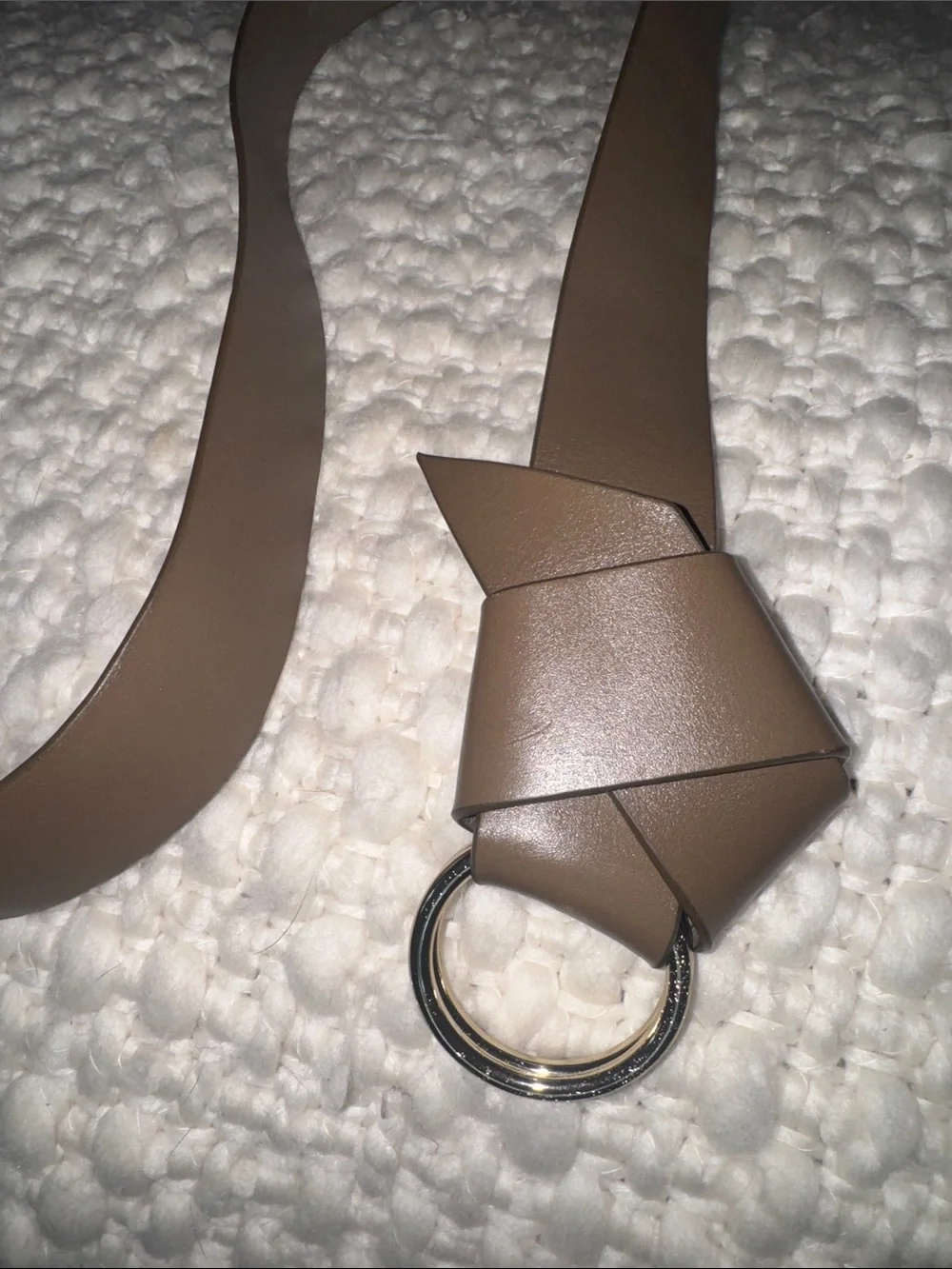 Banana Republic Olive  Leather Knot Belt with Gold Rings